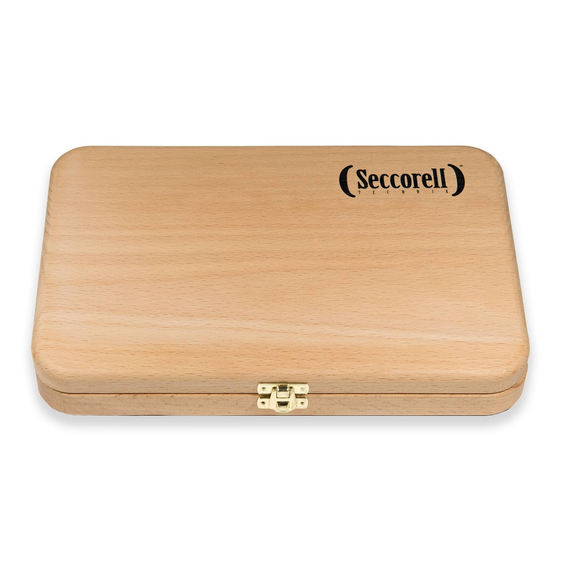 Seccorell Atelier large wooden box - handmade box made of alder wood with brass fittings, ideal for sustainable finger wipe paints.