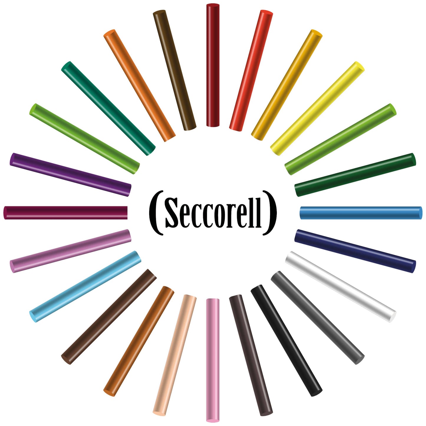 Seccorell Nachfüllset mit Farbstäbchen nach freier Wahl – Auswahl aus 24 verschiedenen Farbtönen, ideal zum Auffüllen bestehender Sets oder zur individuellen Zusammenstellung einer persönlichen Farbpalette.