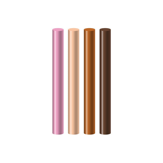 Seccorell color sticks set "skin colors" - set of four with shades of pink, incarnate, reddish brown and deep brown, ideal for realistic skin depictions in the finger wipe painting technique