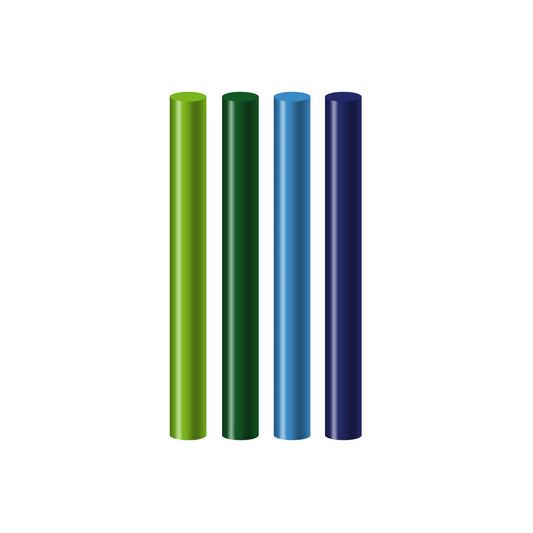 Seccorell-Farbstäbchen in kühlen Grundfarben, optimal für atmosphärische und beruhigende Kunstwerke.