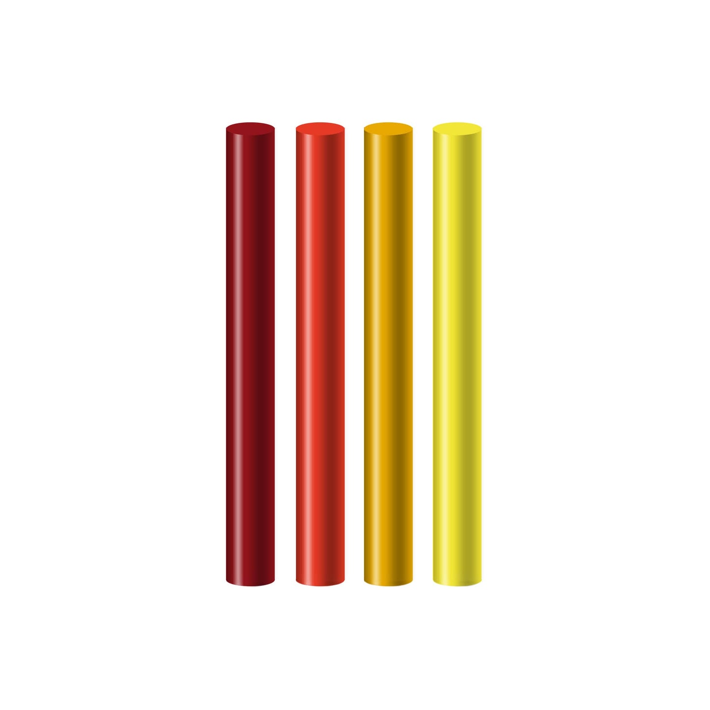 Seccorell Farbstäbchen-Set „Warme Farben“ – Set mit Dunkelrot, Hellrot, Dunkelgelb und Hellgelb, ideal für lebendige, sonnige Landschaften und warme Farbverläufe in der Finger-Wischmaltechnik