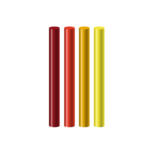 Seccorell color sticks set "Warm colors" - set with dark red, light red, dark yellow and light yellow, ideal for vivid, sunny landscapes and warm color gradients in the finger wipe technique