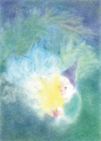 Postkarte "Dezember" in Seccorell-Technik von Andrea Reiß