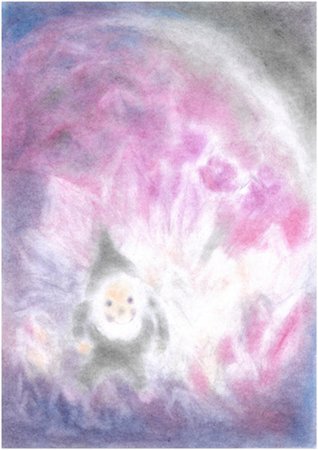 Postkarte "November" in Seccorell-Technik von Andrea Reiß