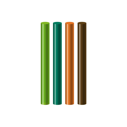 Seccorell paint sticks in natural shades of green and brown, perfect for depicting landscapes such as fields, forests and meadows.