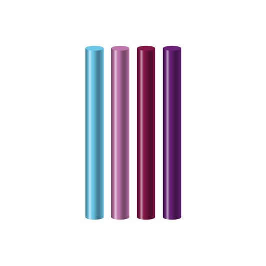 Seccorell paint sticks in delicate to intense shades of violet and purple, ideal for creating lilac and violet motifs.