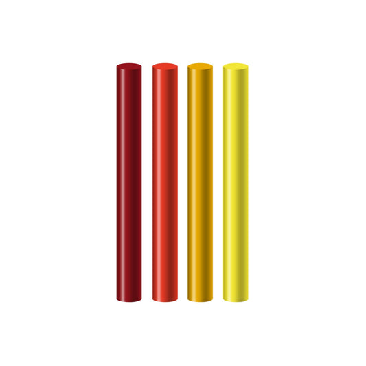 Seccorell color sticks in warm tones: dark red, light red, dark yellow, light yellow - perfect for lively and energetic works of art.