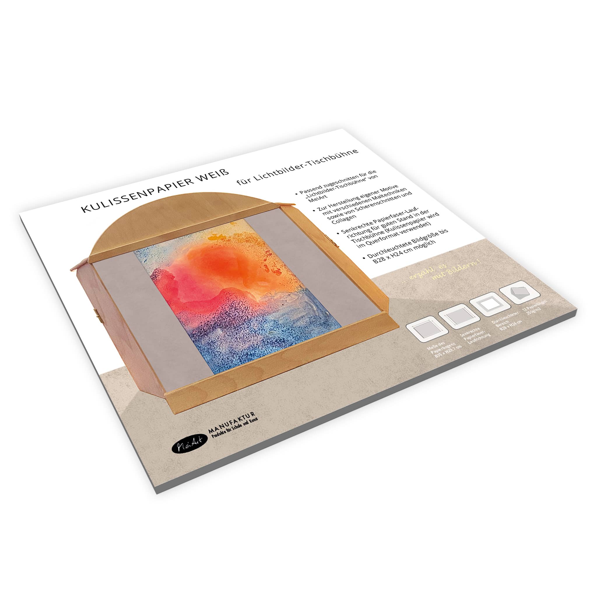 Kulissenpapier weiss / 12 Bögen