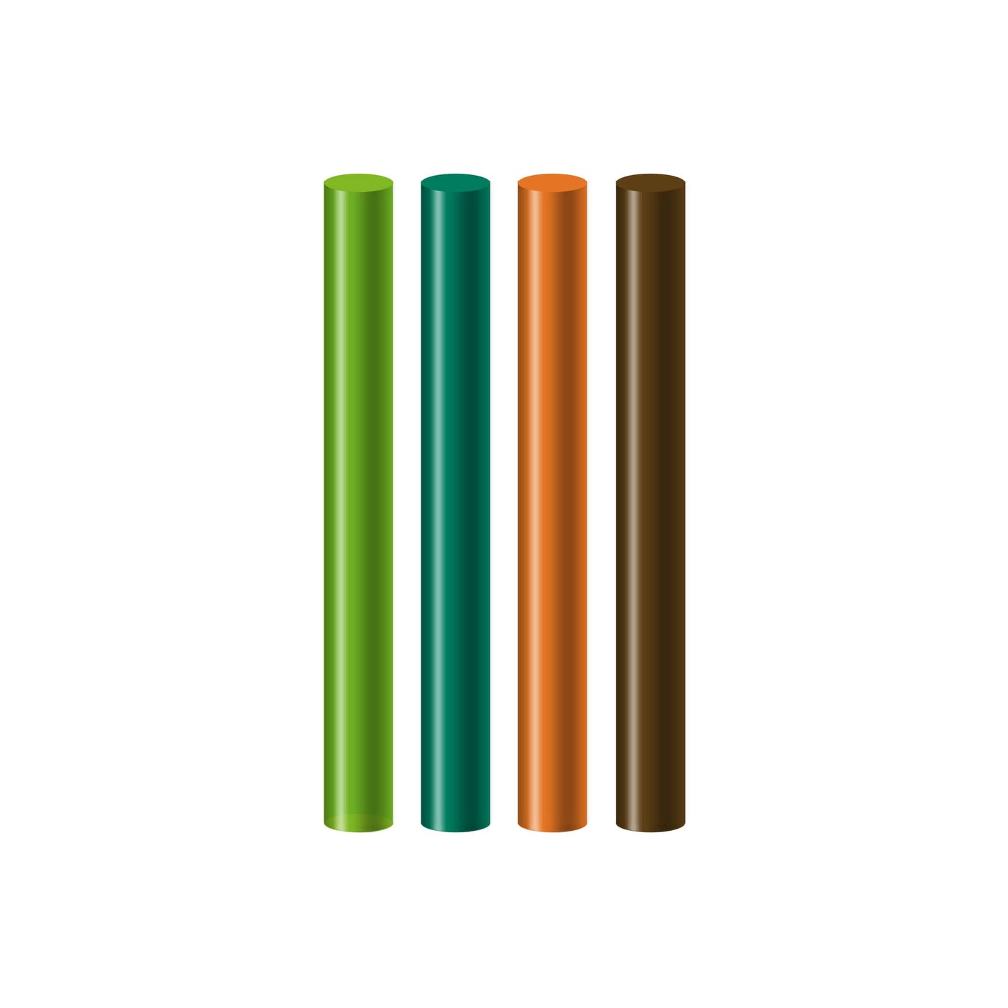 Seccorell-Farbstäbchen in natürlichen Grün- und Brauntönen, perfekt für die Darstellung von Landschaften wie Feldern, Wäldern und Wiesen.