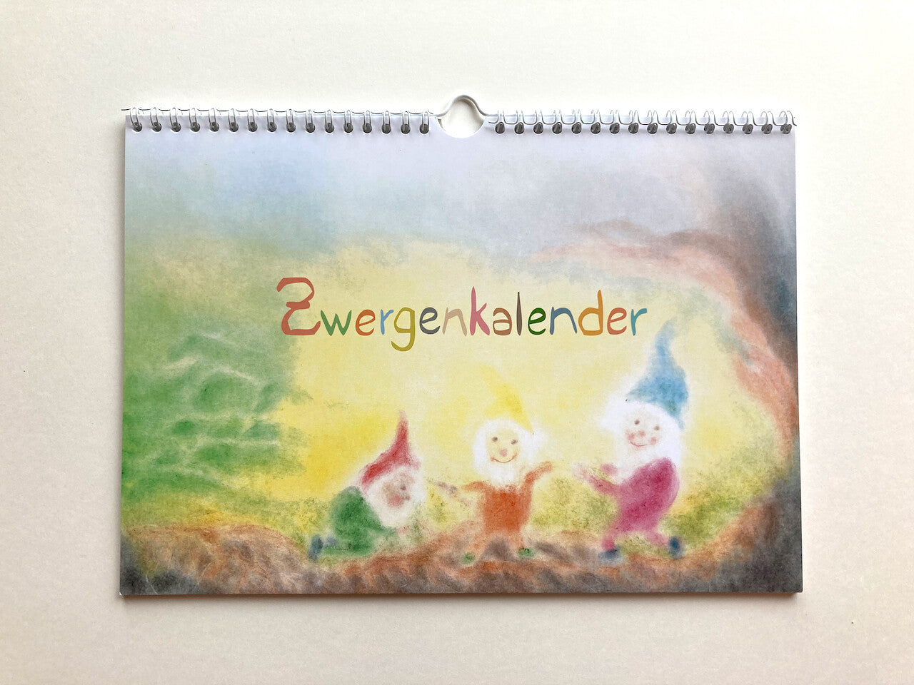 Immerwährender Zwergenkalender, in Seccorell-Technik von Andrea Reiß